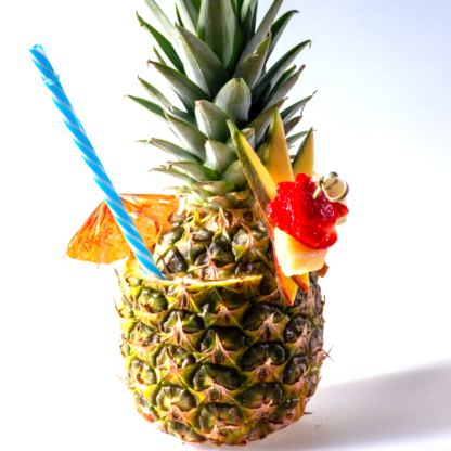 pineapple cocktail with umbrella